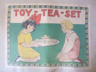 1920s 30s GERMANY TOY   TEA   SET PINK GIRLS TOY TEA SET ORIGINAL BOX 