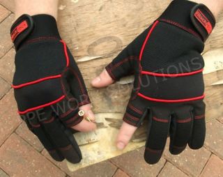 Blackrock Safety Work Gloves Fingerless Thumb & Forefinger Mechanics 