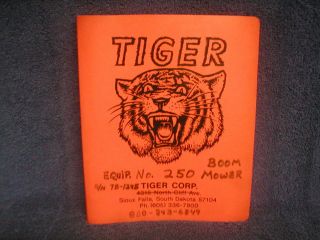 1984 tiger boom mower parts book rotary mower time left