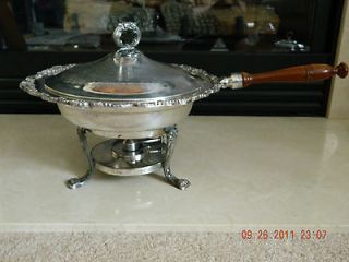 BEAUTIFUL ANTIQUE VINTAGE BRISTOL Silverplated Chafing Dish by Poole 