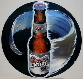coors light beer 24 round vortex metal sign time left