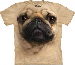 PUG DOG Full Face Print T Shirt New Animals Pets Fun Toy Puppy S 3XL 