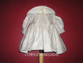 new cream dress jacket hat special occasion 6 9 mts