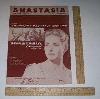 ANASTASIA   SHEET MUSIC   20th Century Foxs ANASTASIA   Ingrid 