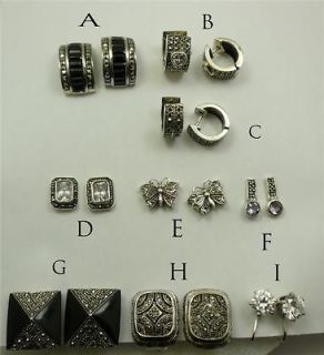 Assorted Sterling Silver Marcasite Clip On and Post Earrings