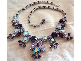 Sherman Purple & Color Changing Alexandrite Rhinestone Necklace