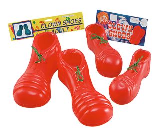   or Adults Clown Shoes Red Plastic Shoe Covers Fancydress Accessory