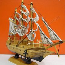Handcrafted Nautical Wooden Wood Ship Sailboat Boat Home Decor 