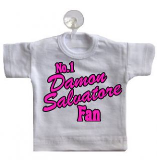 No 1 Damon Salvatore Fan Mini T Shirt for Car Window CHOOSE ANY TEXT 