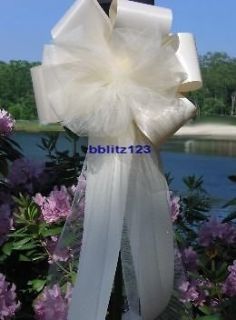   TULLE WEDDING PEW BOWS RIBBON DECORATIONS CHURCH CHAIR BOW BEAUTIFUL