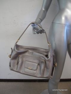 Tods Kate Bauletto Silver Leather Bag W/ Dustbag