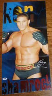 Ken Shamrock Signed 8x22 WWE Magazine Poster PSA/DNA COA Autod 