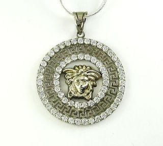 versace style silver 925 rhodium plated pendant sz stons from