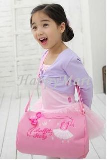 New Girls/Kids Dance Duffle Zippered Embroideed Ballet Shoulder Tote 