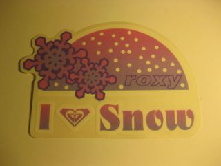 new roxy i love snow sticker decal surf swim snowboard