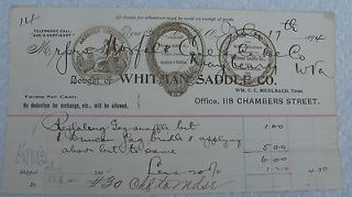   Invoice   1894   New York   Whitman Saddle Company   very nice