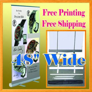   Retractable Roll Up Banner Stand FREE GRAPHIC PRINTING Trade Show 47