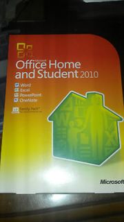 NEW MICROSOFT OFFICE HOME AND STUDENT 2010 3 PC Installation RETAIL 