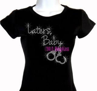 Fifty Shades of Grey Laters Baby Iron on Rhinestone T Shirt  Pick Size 