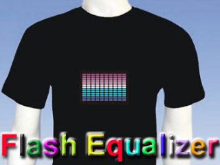 Flash Light up Blue Equalizer Sound Activated Music Party Dance T 