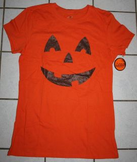   Short Sleeve Halloween Orange Jack o lantern Face Tee ~Various Sizes