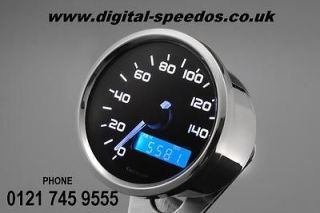 Digital Speedometer Speedo 140 MPH/KPH + cable drive adapter cafe 