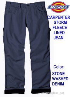 new mens dickies carpenter jean fleece lined insulated