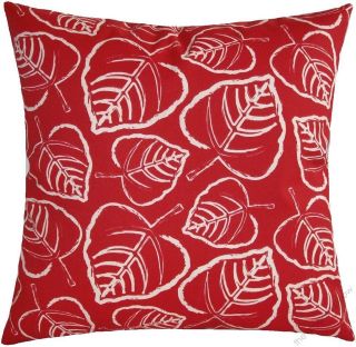 18 sq. RED LEAF indoor / outdoor decorative throw pillow cover