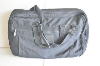   Bauer Black Nylon & Leather Trim Soft Side Suitcase w Shoulder Strap