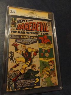 RARE 1964 DAREDEVIL #1 CGC SS 2.5 SIGNED BY STAN THE MAN LEE 2011