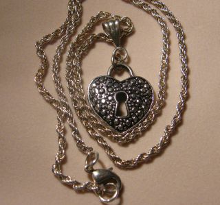 hand made silver heart shaped lock pendant necklace from united