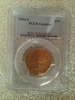 1903 s us $ 10 eagle liberty gold coin pcgs