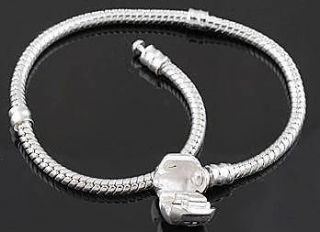 1pcs Silver Snake Chain Bracelet Fit European Charm Beads (Signed 