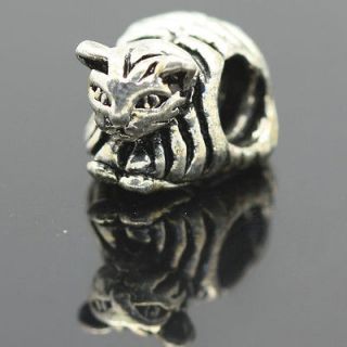 Persian Cat Silver European Charm Bead for Snake Bracelet/Neckl​ace 