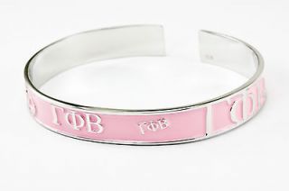 Gamma Phi Beta Bangle with raised letters and PINK enamel NEW