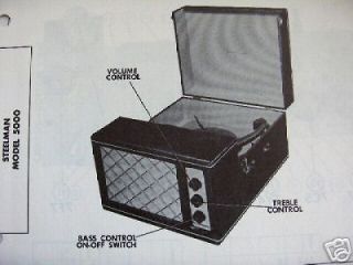steelman 5000 phonograph record player photofact  5
