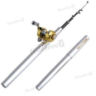 Mini Portable Pocket Pen Shape Fishing Rod Pole + Reel