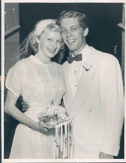 Circa 1960 Squier Wedding Dress Bouquet Vintage White Tuxedo Bride 