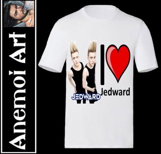 HEART Love Jedward blk fan T shirt T Shirt secret santa gift club 