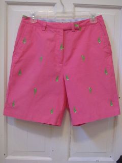 Tommy Hilfiger Golf Chino Bermuda Shorts SZ 4 Pink W Embroidered 