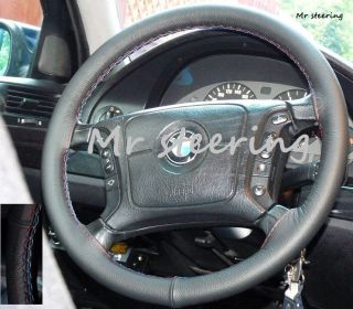   BLACK ITALIAN REAL LEATHER STEERING WHEEL COVER M3 STITCH 1996 2003