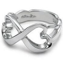 Infinity Ring 925 Sterling Silver Wedding Matching Engagement Party 