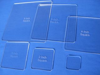   Pattern Square Set. (1,2,3,4,5, & 6Clear Acrylic Templates