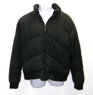 Mens 2XL Down Coat STEVE MADDEN Black Feathers Hood Puffer Jacket Coat 
