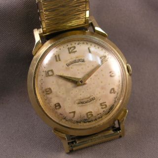 Vintage Mens Hamilton Wristwatch 14K Gold Bezel S.Steel Back 