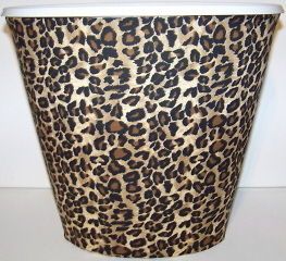 Leopard Cheetah Spots Large Animal Print Wastebasket Custom Made Trash 