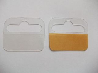 100 Sticky Euro Hook/Slot/Hang Tabs 41mm x 32mm Strong Adhesive