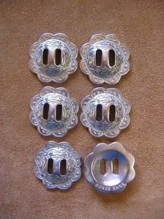 Jeremiah Watt Stainless Slotted Conchos 1 1/2 w Silver Recess 4 
