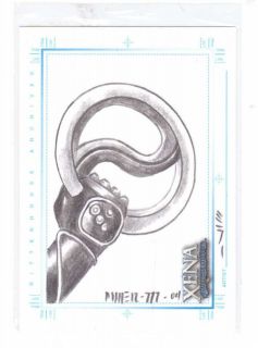 Xena Art & Images Steven Miller Sketch Card/glove chakram hand drawn 