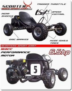 ScooterX Sport kart 6.5hp Off Road Go Kart Extreme Fun Fast On / Off 